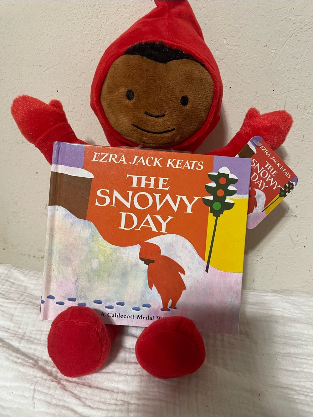 Red Plush Doll Storytime Buddy with 'The Snowy Day'